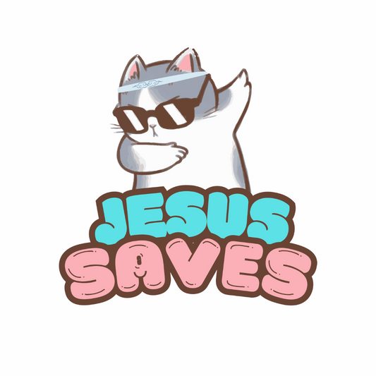Jesus Saves Dab Cat Mug 15oz