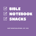 Bible, Notebook & Snacks Tote Bag