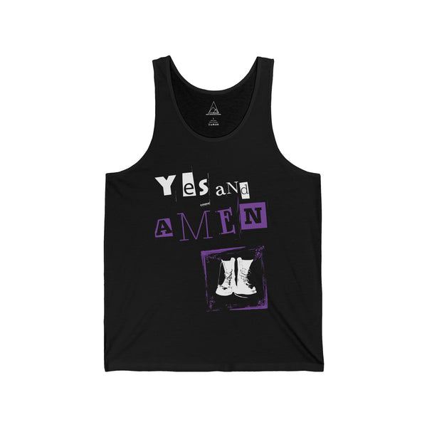 Yes and Amen (Boots) Unisex Jersey Tank Top